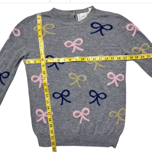 Anthropologie Trimmings Wool Blend Grey Sweater with Bows Size Medium - Picture 5 of 9